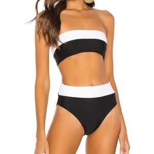 LPA Foster Bikini Top - Black & White Colorblock